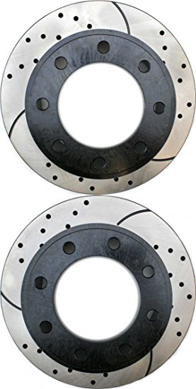 Prime Choice Auto Parts PR64143LR Performance Drilled and Slotted Brake Rotor Pair for Rear