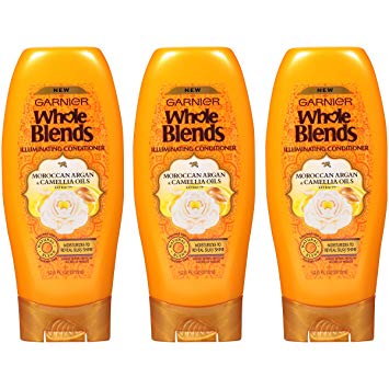 Garnier Whole Blends Illuminating Conditioner Moroccan Argan and Camellia Oils Extracts, 12.5 fl. Oz (Packaging May Vary), 3 Count