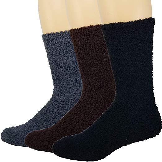 Warm Fuzzy Socks Ultra Soft Mens 3-pack Assorted By Debra Weitzner