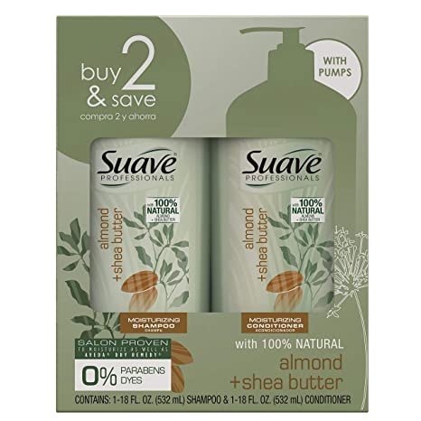 SUAVE HAIR Professionals Almond   Shea Butter Moisturizing Shampoo And Conditioner (packaging may vary)