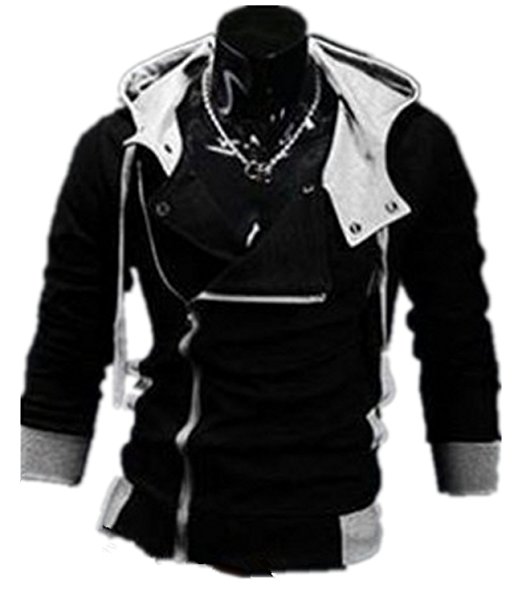 Moreto Men's Oblique Zipper Jacket Cosplay Costumes Hoodie Coat