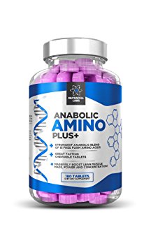 Anabolic Amino Acid Plus : Premium 15 Amino Acid Blend with BCAA (180 Raspberry Chewable Tablets)