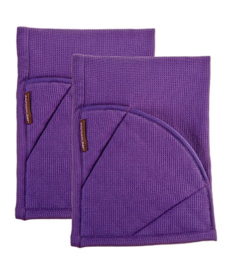 Rachael Ray Multifunctional 2-in-1 Moppine, Ultra Absorbent Kitchen Towel & Heat Resistant Pot Holder, Lavender- 2pk