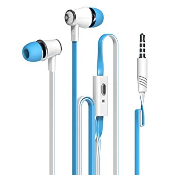 Dastone 3.5mm Noise Isolating Bass In-ear Stereo Earphones Earbuds Headset,headphones with Remote Control & Microphone for Smartphones Tablets Laptops Earphone Andriod IOS (Blue)