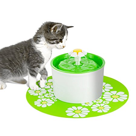 Cat Fountain Happypapa Flower Fountain Ultra Quiet Drinking Pet Fountain Encourages Cats and Dogs to Drink More to Stay Healthy and Hygienic