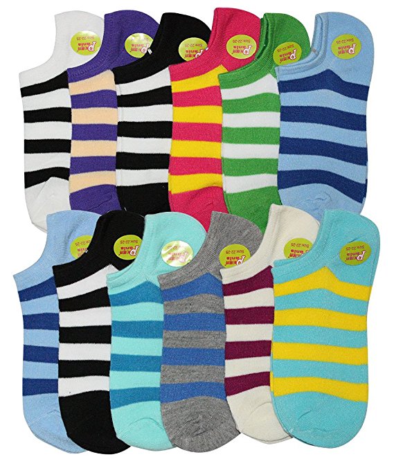 BEAR MUM Women's 12 Pairs Everyday Low Cut/No Show Causal Socks