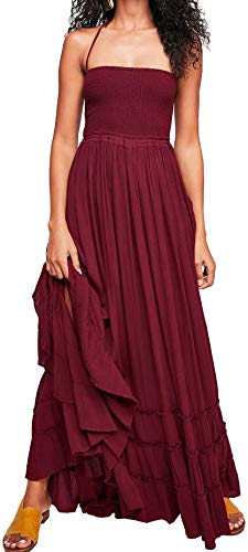 R.Vivimos Womens Summer Cotton Sexy Blackless Long Dresses