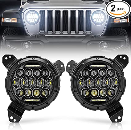 SUPAREE 9 inch LED Headlight for Wrangler 75W Headlamp with Daytime Running Light DRL High Low Beam Compatible with 2018-2020 Wrangler JL Jeep Gladiator JT