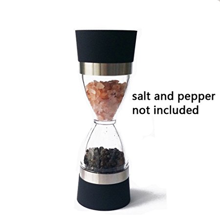 Salt and Pepper Grinder Set 2 in 1 - Pepper and Salt Mill with Adjustable Coarseness Acrylic
