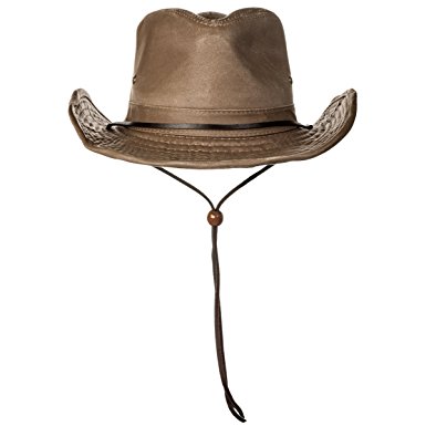 Dorfman-Pacific Weathered Cotton Outback Hat With Chin Cord