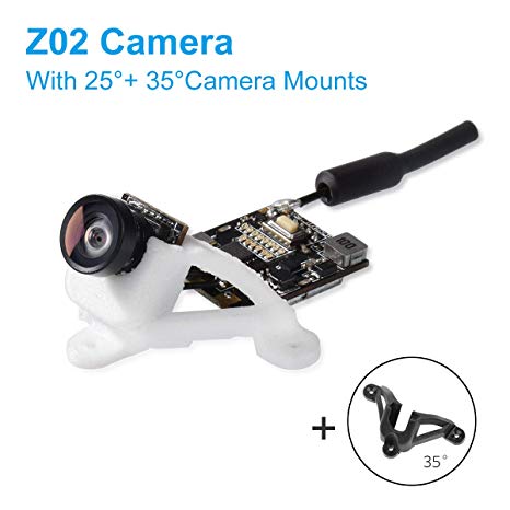 BETAFPV Z02 AIO Camera 5.8G VTX 25mW 200mW Switchable Transmitter with 25° 35°Camera Mount Support OSD SmartAudio for Tiny Whoop Racing Drone Beta75X etc (Wire-Connected Version)