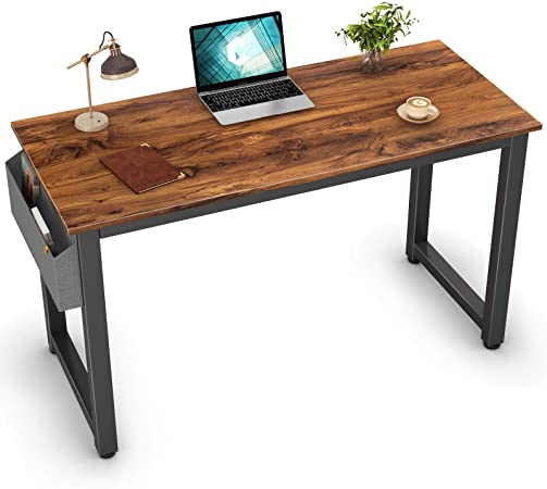 Cubiker Computer Desk 47" Sturdy Office Desk Modern Simple Style Table for Home Office, Notebook Writing Desk with Extra Strong Legs, Dark Rustic