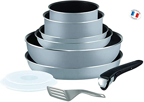 Tefal L2149602 Set of Pans and saucepans - Ingenio 5 Essential Grey Set 10 Pieces - All Heat Except Induction