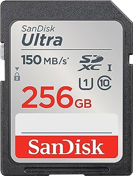 SanDisk 256GB Ultra SDXC UHS-I Memory Card - Up to 150MB/s, C10, U1, Full HD, SD Card - SDSDUNC-256G-GN6IN