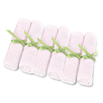 Brooklyn Bamboo Baby Washcloth Wipes 6 Pk Organic, SOFT, Large 10"x10" Use With Favorite Bath Products & Towels Most Absorbent, Durable Washcloths On The Planet! Hypoallergenic - Shower Gift