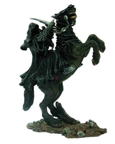 2003 - New Line / Play Along - Lord of the Rings : Armies of Middle Earth - Ringwraith (On Rearing Horse) - Warriors & Battle Beasts - Battle Scale Figures - Out of Production - Limited Edition - Collectible