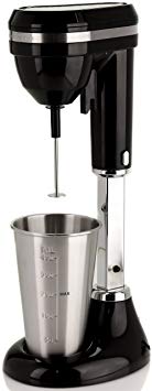 Ovente MS2090 Milkshake Maker and Drink Mixer, Dishwasher Safe Stainless Steel Mixing Cup Included 15 oz, 2-Speed, Black