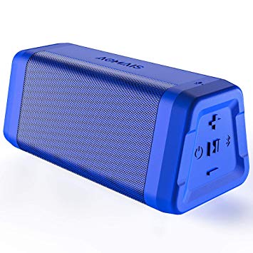 AOMAIS REAL SOUND Portable Bluetooth Speakers Loud Bass in Dual Stereo Pairing 20 Hours Playtime, Bluetooth 4.2, 100ft Range, IPX5 Waterproof, Durable Wireless Speaker for Home, Outdoor, Travel (Blue)