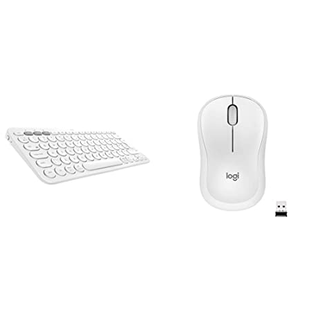 Logitech K380 Wireless Multi-Device Bluetooth Keyboard & M221 Wireless Mouse, Silent Buttons, 2.4 GHz with USB Mini Receiver, 1000 DPI Optical Tracking