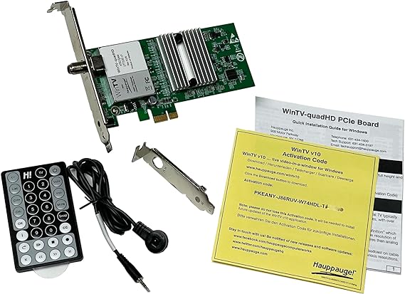 WinTV-quadHD PCIe 4 Tuner ATSC Over-The-Air Receiver with Black IR