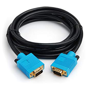 CPO 1M Gold Plated VGA HD15 DDC Monitor SVGA Cable - Black and Blue