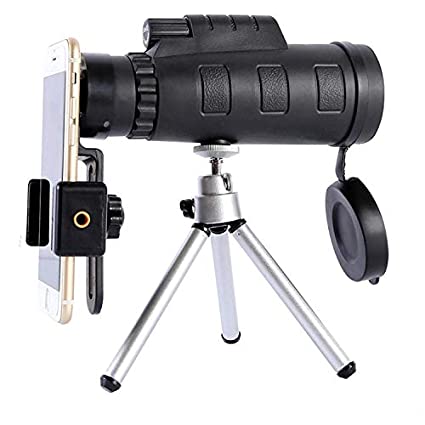 Excelsior Mobile Camera Lens | Monocular Telescope | 40x60 High Power Monocular | Smartphone Holder & Tripod | Single Hand Focus | Compatible with All Smartphones (Black)