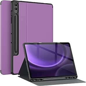 Soke Galaxy Tab S9 Plus/S9 FE  Plus Case with S Pen Holder[SM-X610/X616B/X810/X816B/X818U]- Shockproof Smart Folio Stand Case, Soft TPU Back Cover for Samsung Galaxy Tablet S9  12.4 Inch,Clove Purple