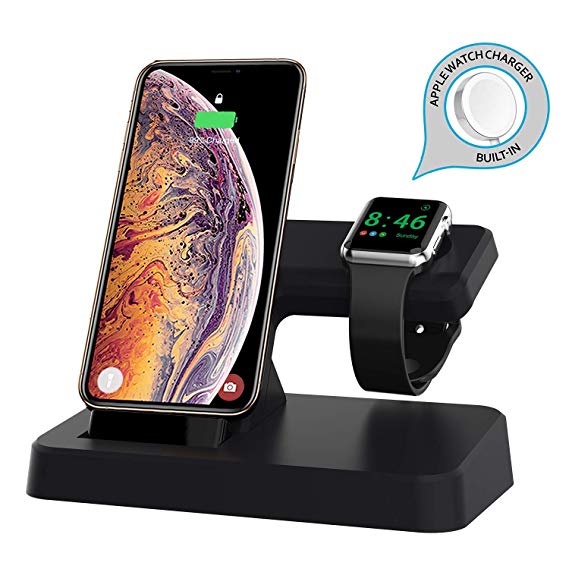 ROITON for Apple Watch Stand Charger, Wireless Magnetic Charging Dock Stand Holder for iWatch with Nightstand Mode for Apple Watch Series 4/3/2/1, Charge Station for iPhone Xs Max/Xs/Xr/X/8/8 Plus