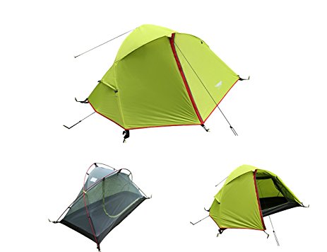 Luxe Tempo Ripstop 1 Person Backpacking Tent Mummy Style with Free Footprint Minimalist Pitch Option