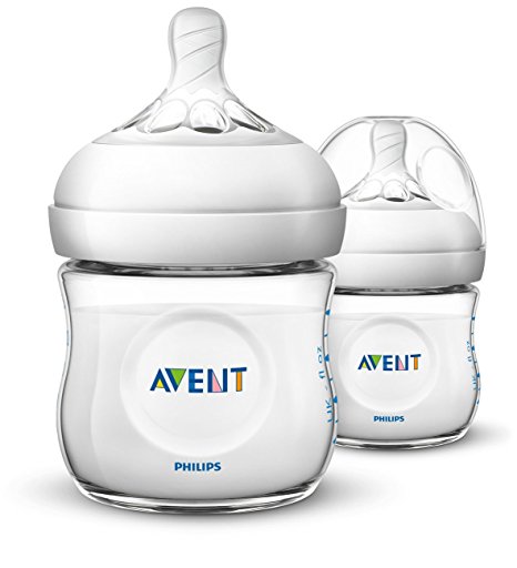 Philips Avent Natural Baby Bottle, Clear, 4oz, 2pk, SCF010/27