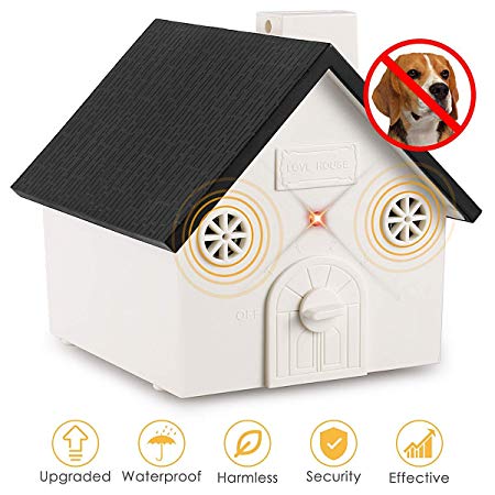 Humutan Anti Barking Device, 2019 New Bark Box Outdoor Dog Repellent Device with Adjustable Ultrasonic Level Control Safe for Small Medium Large Dogs, Sonic Bark Deterrents, Bark Control Device