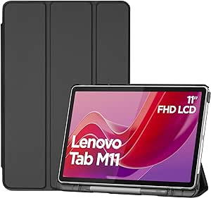 ProCase Cover per Lenovo Tab M11 2024 11 Pollici TB330FU, Custodia con Portapenna Lenovo Tab M11 Case Auto Sonno/Veglia -Nero