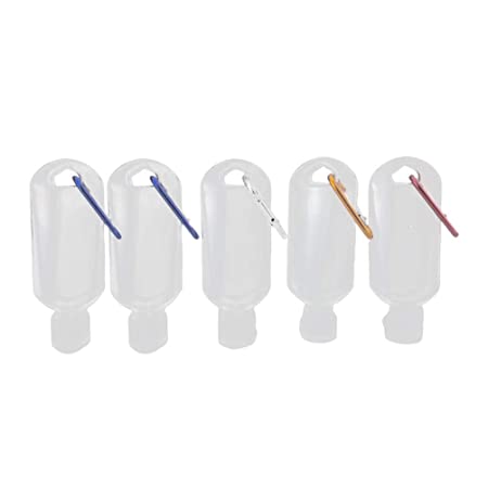 Yarnow 5 Pack Travel Bottles 50ml Leak Proof Empty Refillable Bottles Containers Lotion Bottle Dispenser with Hook for Shampoo Lotion Soap Skin Cleanser