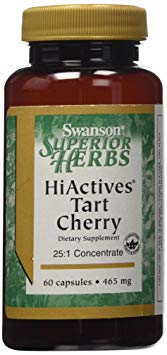 Swanson Superior Herbs HiActives Tart Cherry 465mg 60 Capsules (Two Bottles each of 60 Capsules)