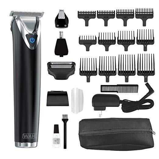 Wahl Stainless Steel Lithium Ion 2.0  Slate Beard Trimmer for Men - Electric Shaver, Nose ear trimmer, Rechargeable All In One Men's Grooming Kit - model 9864K