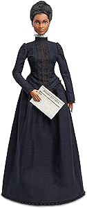 Barbie Inspiring Women Doll, Ida B. Wells Collectible with Blue Dress & Newspaper Accessory