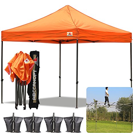 (23 colors) ABCCANOPY 10x10 Pop up Tent Instant Canopy Commercial Outdoor Canopy with Wheeled Carry Bag and 4x Weight Bag