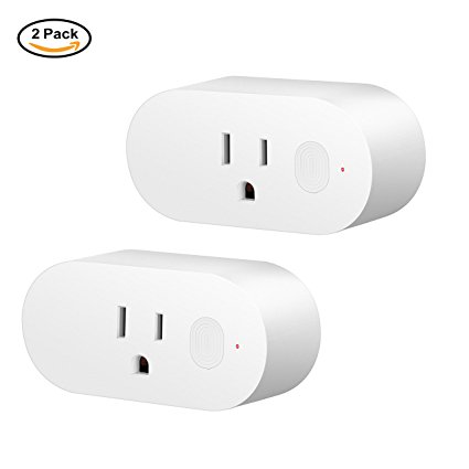 Smart Plug 2 Packs 16A Mini Smart Outlet with Energy Monitor,Work with Amazon Alexa&Google Home,No Hub Required,Support High Power Appliances,Remote Control And Timing Function From Anywhere