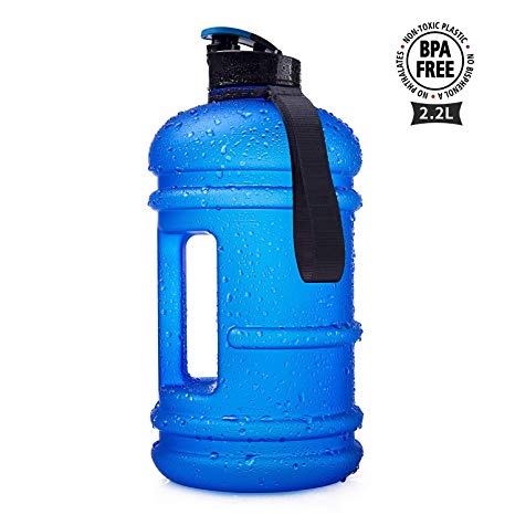 TOOFEEL 2.2L Big Water Bottle Water Jug Container 73OZ Large Water Canteen BPA Free Leakproof for Gym Fitness Athletic Outdoor Camping Hiking