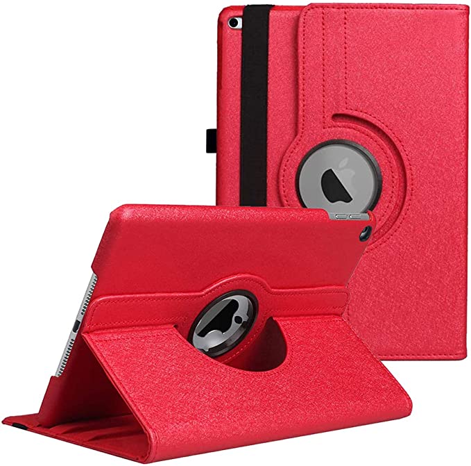 Case for iPad 9.7" 5th/6th Generation (2017/2018), iPad air 2, iPad air 1 - 360 Degree Rotating Stand Protective Cover Smart Case with Auto Sleep/Wake for iPad 9.7 5th/6th Gen (Red)