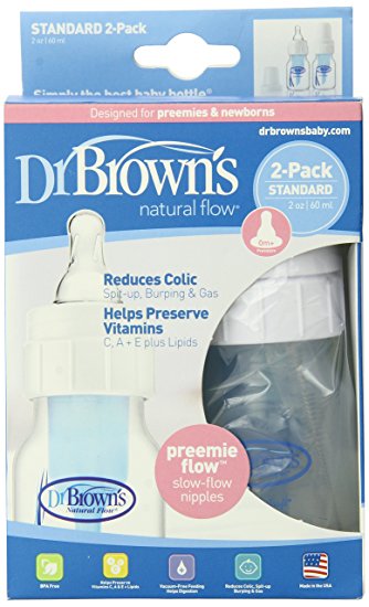 Dr. Brown's Original Bottle, Preemie, 2 Ounce, 2-Pack