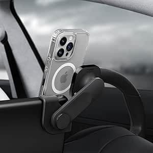 Spigen OneTap 3 (MagFit) Designed for Tesla Model 3/Y/S/X & Ford Mustang Mach-E Designed for MagSafe Car Mount Compatible with iPhone 16 Pro Max, 16 Pro, 16 Plus, 16, 15, 14, 13, 12 Series