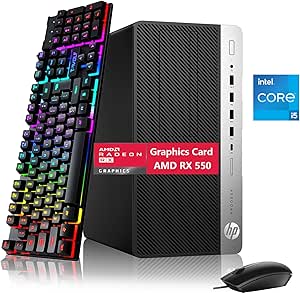 HP ProDesk 600 G4 MT Desktop Computer, Six-Core i5-8500, 16GB DDR4 RAM, 512GB SSD, AMD Radeon RX 550 4 GB, HDMI, Keyboard & Mouse, Windows 10 Pro (Renewed)