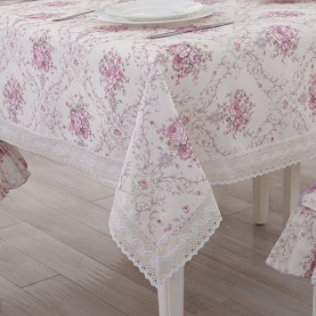 Shineland Mirrored Flowers Multi-purpose cloth 23 x 23" inches Square Tablecloth Various Size Table Cover