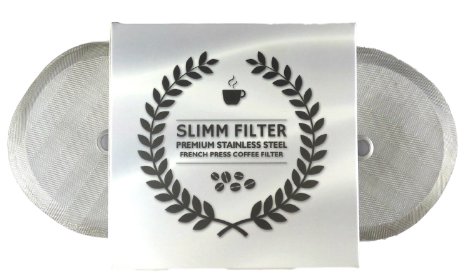 2 Premium Stainless Steel Replacement Filters for Bodum French Press - 2 Filters in Package and Bonus Book Download - Perfect Cup French Press Cup Universal Reusable & Easy Wash