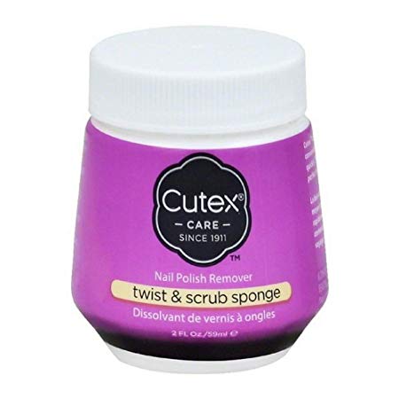 Cutex Nail Polish Remover Twist & Scrub Sponge 2 oz (Pack of 2)