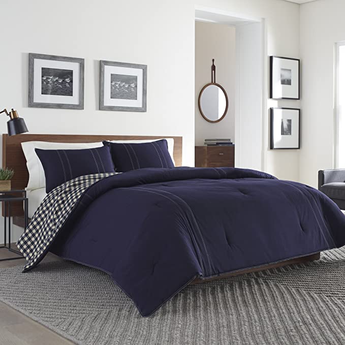 Eddie Bauer Home | Kingston Collection Kingston Reversible Comforter Set, Twin, Navy, Twin, Navy