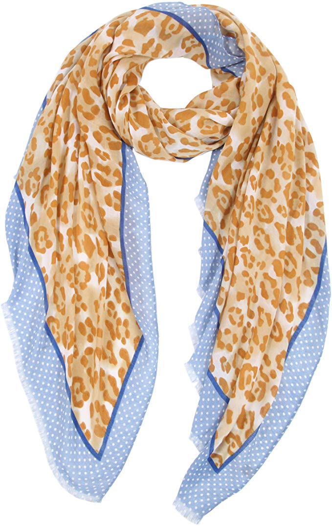 MissShorthair Leopard Print Scarfs for Women Animal Long Wrap Shawl