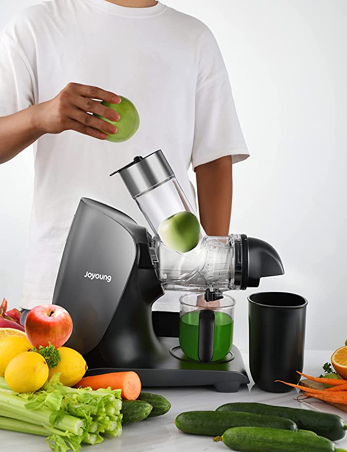 JOYOUNG Juicer Machines with Upgraded Ceramic Auger Masticating Juicer up to 90% Juice Yield, Slow Juicer 3 inches Large Feed Chute BPA Free Easy to Clean