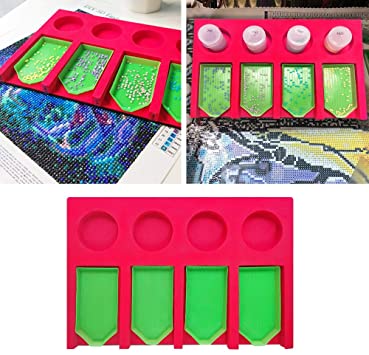 Diamond Painting Drill Tray Organizer, Indispensable Tools Multi-Boat Holder to Keep Trays and Drills Together for Large DIY Diamond Painting Kits for Adults